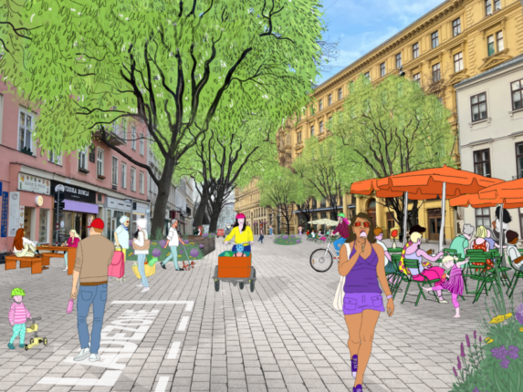 So könnte die Kleine Praterstraße aussehen - Rendering