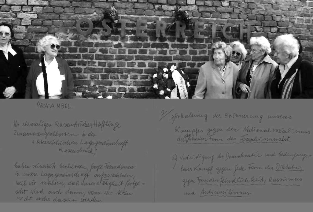 Überlebende des KZs Ravensbrück und die Präambel des Vereins in Schreibschrift