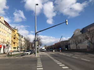 Ausstellungsstraße, Blick stadtauswärts von Ecke Venediger Au, März 2026